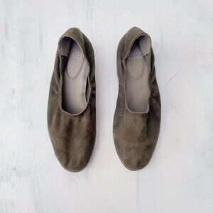 Olive Green/Khaki Suede Ballet Flats by Eileen Fisher